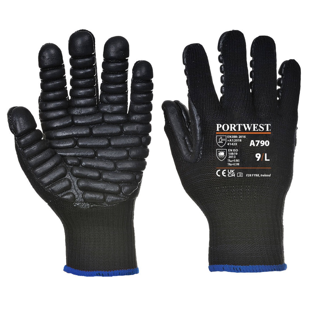 Guante antivibración Negro