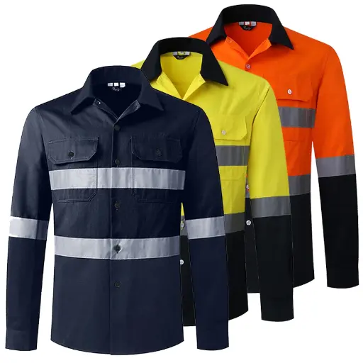 Camisa m/l multicolor con reflectivo